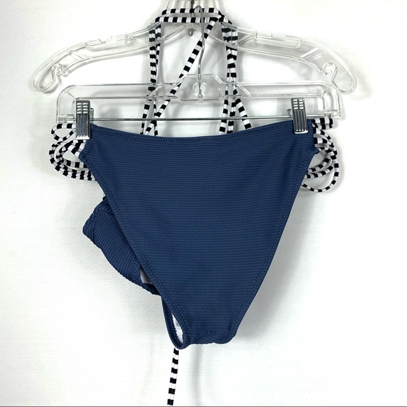 Cupshe Navy Blue Ribbed And Strappy Bikini - Picture 3 of 4
